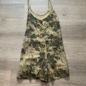 Free People Vintage-Inspired Olive Green Floral Jumper